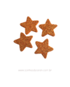 APLIQUE ESTRELA EVA COM GLITER LARANJA P COM 04 UNIDADES TAMANHO 2,5CM X 2,5CM