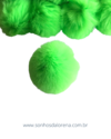 POMPOM DE PELUCIA 7CM VERDE NEON GRANDÃO UNIDADE