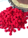 KIT COM 10 POMPONS DE MALHA DE 1,5CM VERMELHO