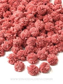 KIT COM 10 POMPONS DE MALHA DE 2,5CM ROSA MACARON