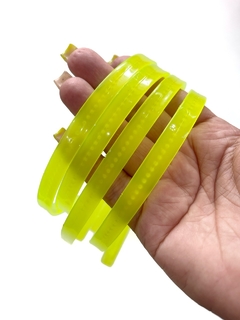 TIARA DE SILICONE INQUEBRAVEL AMARELO NEON COM 6 UNIDADES - comprar online