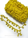 CORDÃO POMPOM 30MM PARA ACABAMENTO AMARELO 3 METROS