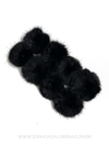 POMPONS ACHATADINHOS DE PELUCIA 4,5CM PRETO 2 UNIDADES