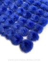 POMPONS ACHATADINHOS DE PELUCIA 2,5CM AZUL ROYAL 2 UNIDADES