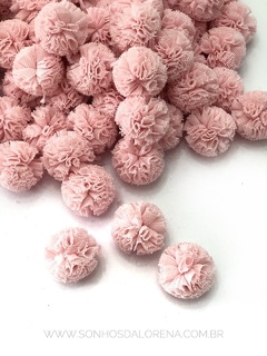 POMPOM DE MALHA 2,5CM KIT COM 10 UNIDADES ROSA BEBÊ