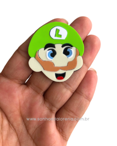 APLIQUE ACRILICO SUPER MARIO (LUIGI) 3,6X4CM UNIDADE - comprar online