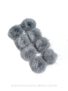 POMPONS ACHATADINHOS DE PELUCIA 4,5CM CINZA 2 UNIDADES