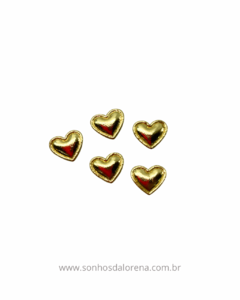 APLIQUE CORAÇÃO FOIL P DOURADO 1,5CM (5 UNIDADES)