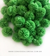 KIT COM 10 POMPONS DE MALHA DE 2,5CM VERDE GRAMA