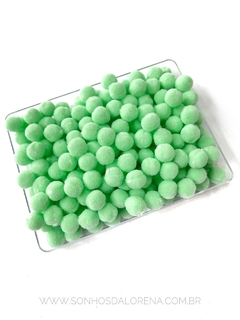 POMPOM DE FIBRA 10MM VERDE BB PACOTE COM 4 GRAMAS APROX. 50 UNIDADES