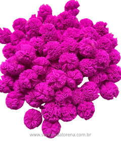 POMPOM DE MALHA 2,5CM FUCSIA (10 UNIDADES)