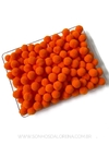 POMPOM DE FIBRA 10MM LARANJA PACOTE COM 4 GRAMAS APROX. 50 UNIDADES