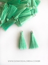 TASSEL VERDE COM ARGOLA DOURADA DE 3CM KIT COM 2 UNIDADES