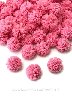 KIT COM 10 POMPONS DE MALHA DE 2,5CM ROSA MÉDIO