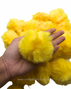 POMPOM DE PELUCIA 7CM AMARELO GRANDÃO UNIDADE - comprar online