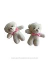 URSO DE PELUCIA CREME 8CM (2 UNIDADES)