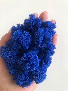 KIT COM 10 POMPONS DE MALHA DE 2,5CM AZUL ROYAL - comprar online