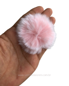 POMPOM ACHATADINHO DE PELUCIA 5,5CM SALMÃO MESCLADO 2UNIDADES - comprar online