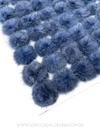 POMPONS ACHATADINHOS DE PELUCIA 4,5CM AZUL MARINHO 2 UNIDADES