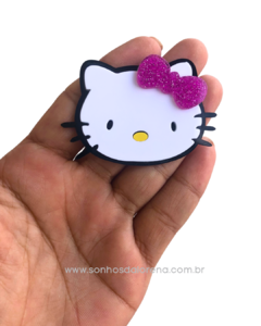 APLIQUE ACRILICO HELLO KITTY LACINHO PINK 6X4CM UNIDADE - comprar online