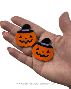 APLIQUE ACRILICO HALLOWEEN ABOBORA 4CM (2 UNIDADES) - comprar online