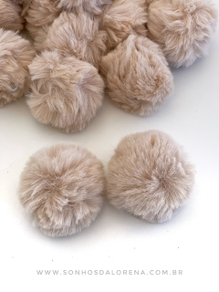 POMPOM DE PELUCIA 7CM CREME GRANDÃO UNIDADE