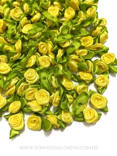 FLORES DE ROCOCO AMARELO VANILA KIT COM 5 UNIDADES