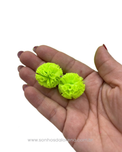 POMPOM DE MALHA 2,5CM VERDE NEON (10 UNIDADES) - comprar online