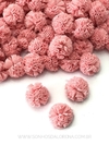 POMPOM DE MALHA 2,5CM KIT COM 10 UNIDADES GOIABA