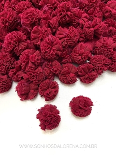 KIT COM 10 POMPONS DE MALHA DE 2,5CM MARSALA