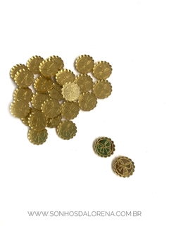 ETIQUETA DE ACRILICO DOURADO 10MM TAG FLOR DE LACINHO 50 UNIDADES