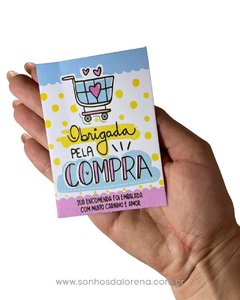 PAPELARIA DE AGRADECIMENTO "OBRIGADA PELA COMPRA!" - comprar online