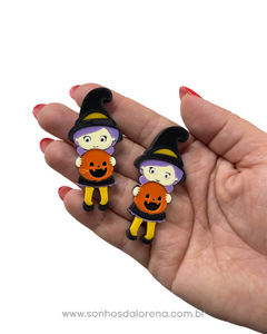 APLIQUE ACRILICO HALLOWEEN BRUXA 6 X 3 CM (2 UNIDADES) - comprar online