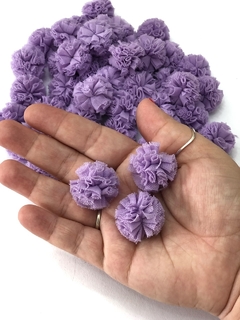 POMPOM DE MALHA 2,5CM KIT COM 10 UNIDADES LILÁS na internet