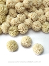 KIT COM 10 POMPONS DE MALHA DE 2,5CM OFF WHITE