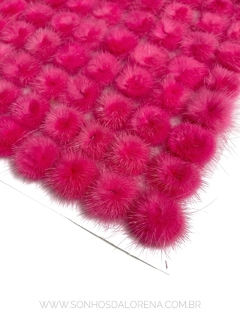 POMPONS ACHATADINHOS DE PELUCIA 2,5CM ROSA PINK 2 UNIDADES