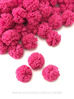 POMPOM DE MALHA 2,5CM KIT COM 10 UNIDADES PINK