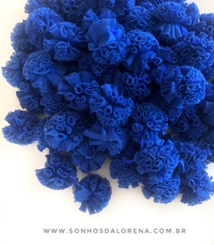 KIT COM 10 POMPONS DE MALHA DE 2,5CM AZUL ROYAL