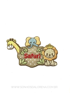 APLIQUE TERMOCOLANTE SAFARI ELEFANTE,GIRAFA E LEÃO TAM P 7X6 CM UNIDADE