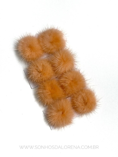 POMPONS ACHATADINHOS DE PELUCIA 2,5CM SALMÃO 2 UNIDADES