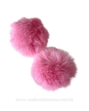 POMPOM DE PELUCIA 7CM ROSA MÉDIO GRANDÃO UNIDADE