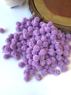 KIT COM 10 POMPONS DE MALHA DE 1,5CM LILÁS