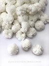 KIT COM 10 POMPONS DE MALHA DE 2,5CM BRANCO