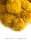 POMPOM DE PELUCIA 7CM MOSTARDA GRANDÃO UNIDADE