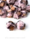 POMPOM DE PELUCIA ONÇA ROSA 4CM UNIDADE