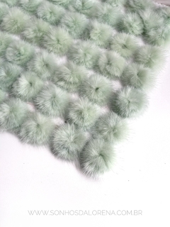 POMPONS ACHATADINHOS DE PELUCIA 4,5CM VERDE BB 2 UNIDADES