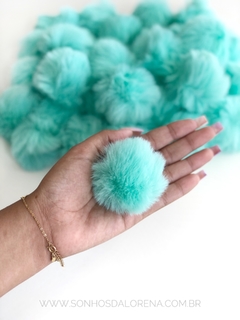 POMPOM DE PELUCIA 6CM VERDE TIFFANY UNIDADE