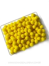 POMPOM DE FIBRA 10MM AMARELO COPA PACOTE COM 4 GRAMAS APROX. 50 UNIDADES