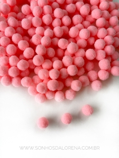 POMPONS 10MM PACOTE ROSA FLORECENTE COM 4 GRAMAS APROX. 50UNIDADES