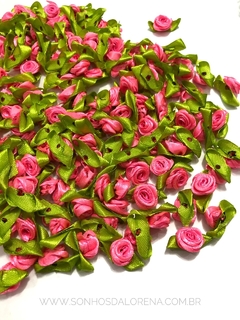 FLORES DE ROCOCO ROSA NEON KIT COM 5 UNIDADES